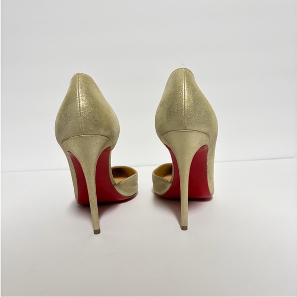 Christian Louboutin Iriza 100 Suede Metal Platine D’orsay - Picture 5 of 10